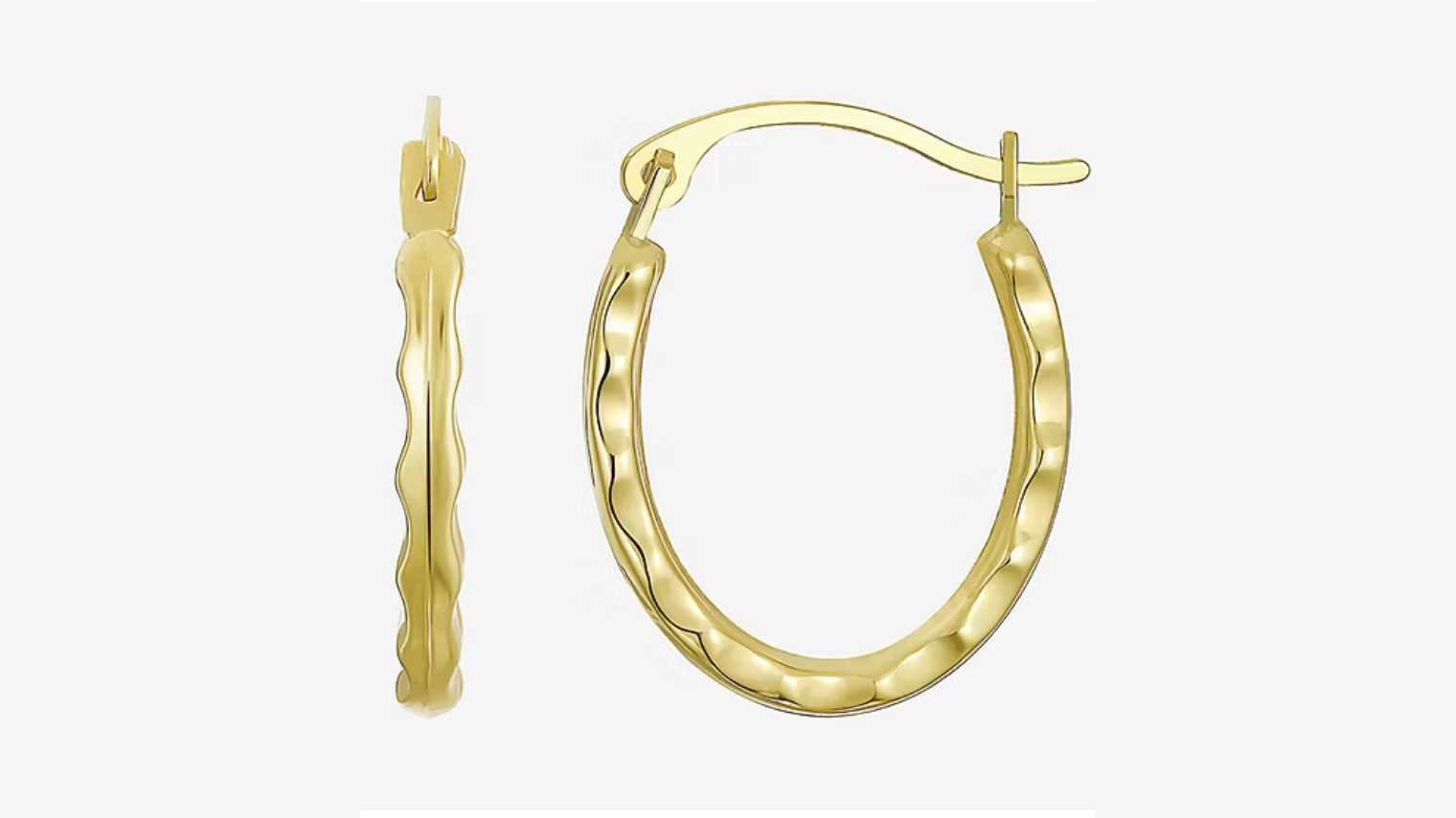 14K Gold 15mm Round Hoop Earrings