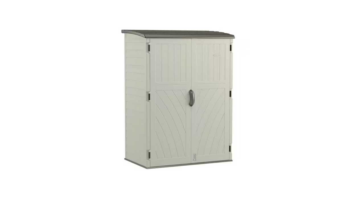 Suncast’s Covington Large Plastic Vertical Shed