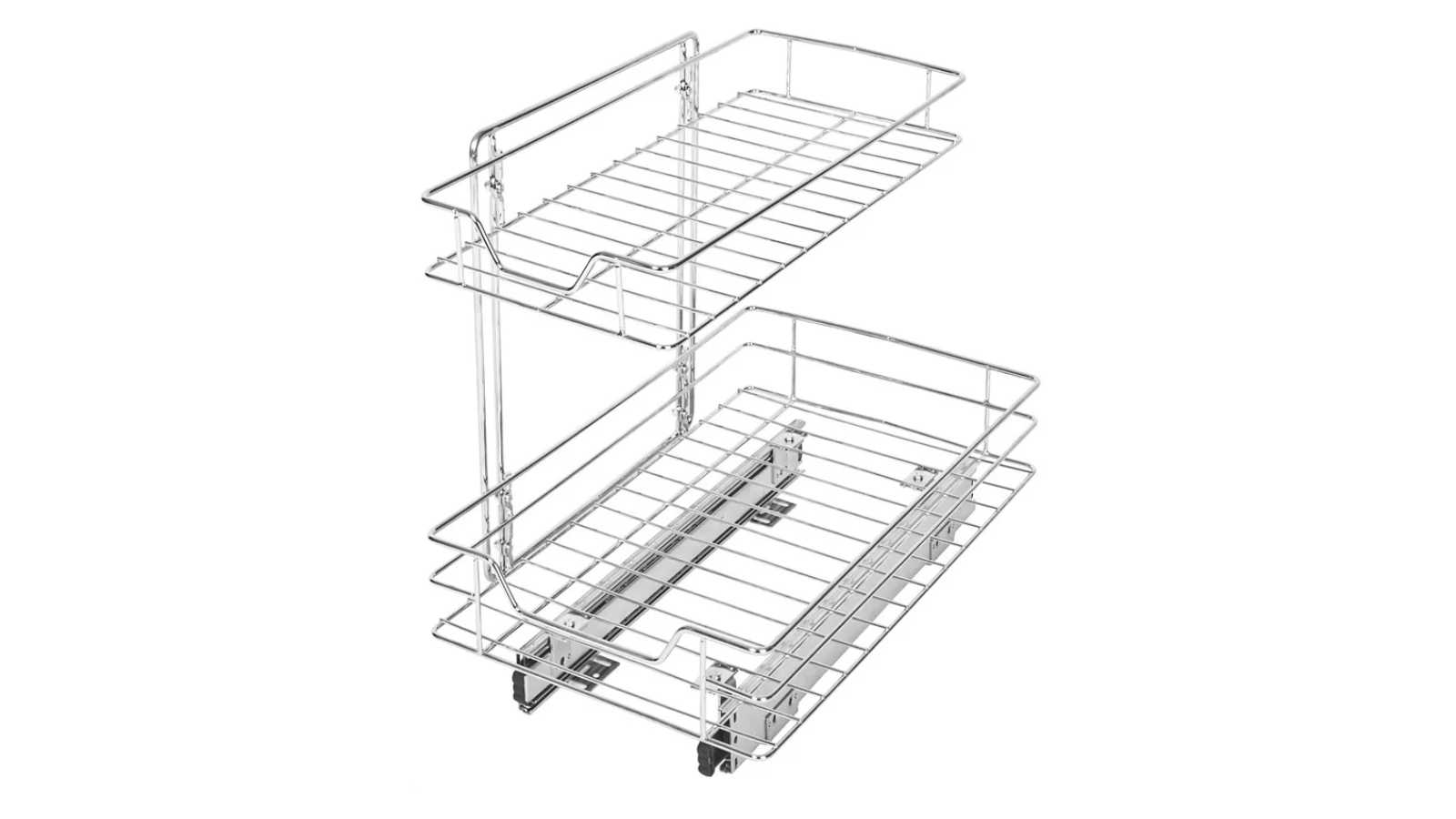 Smart Design Medium 2-Tier Pull Out Cabinet Shelf