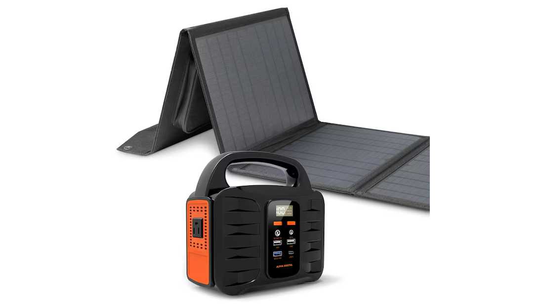 Alpha Digital Portable Power Station Solar Panel Bundle