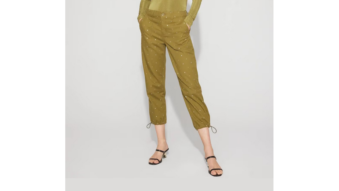 White House Black Market High-Rise Pret Studded Relaxed Ankle Pant