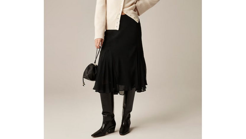 J.Crew Gwyneth Flounce-hem Slip Skirt